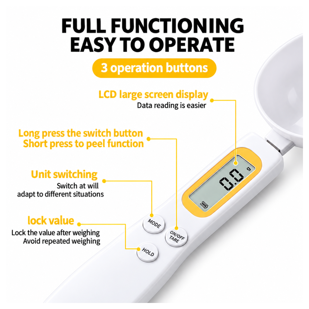 Spoon with Electronic LCD Food Scale
