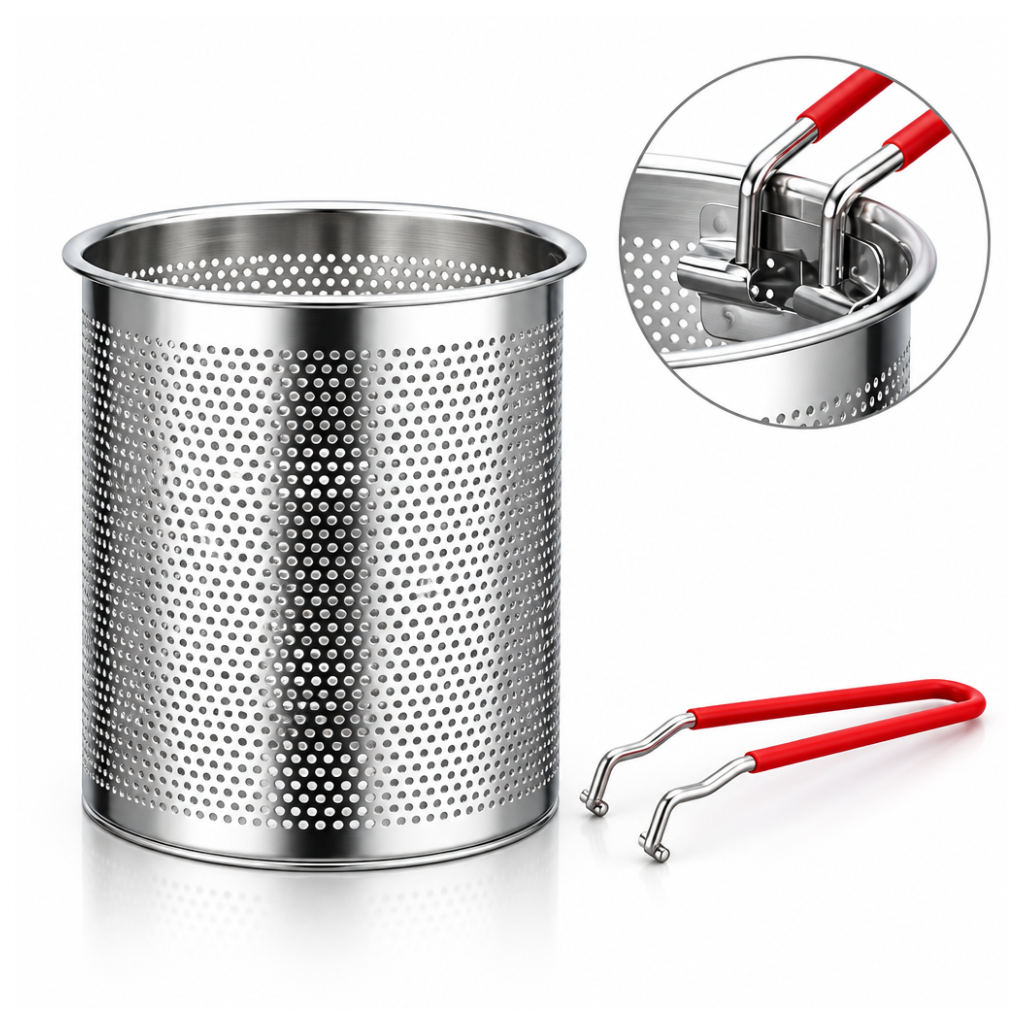 304 Stainless Steel Pot with Removable Basket