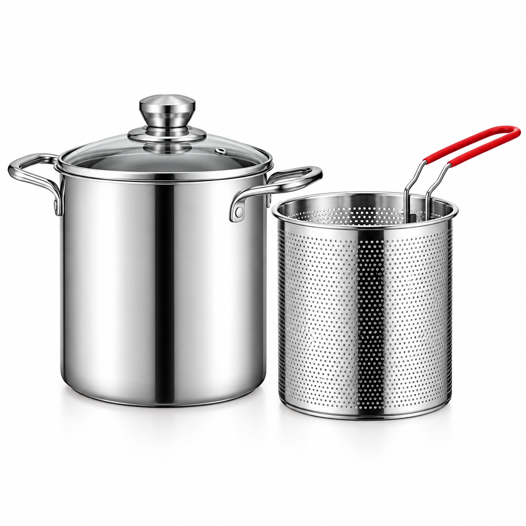 304 Stainless Steel Pot with Removable Basket