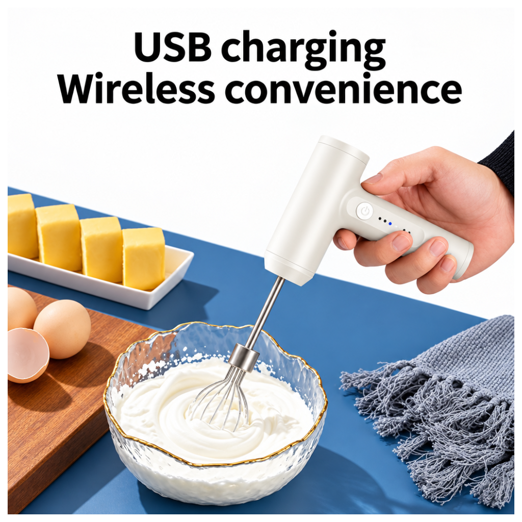 Wireless Electric Food Mixer with 3 Speeds