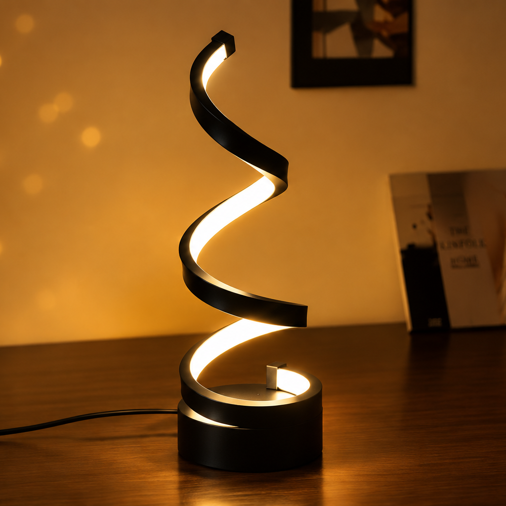 Spiral LED Desk Lamp with 3 Colors
