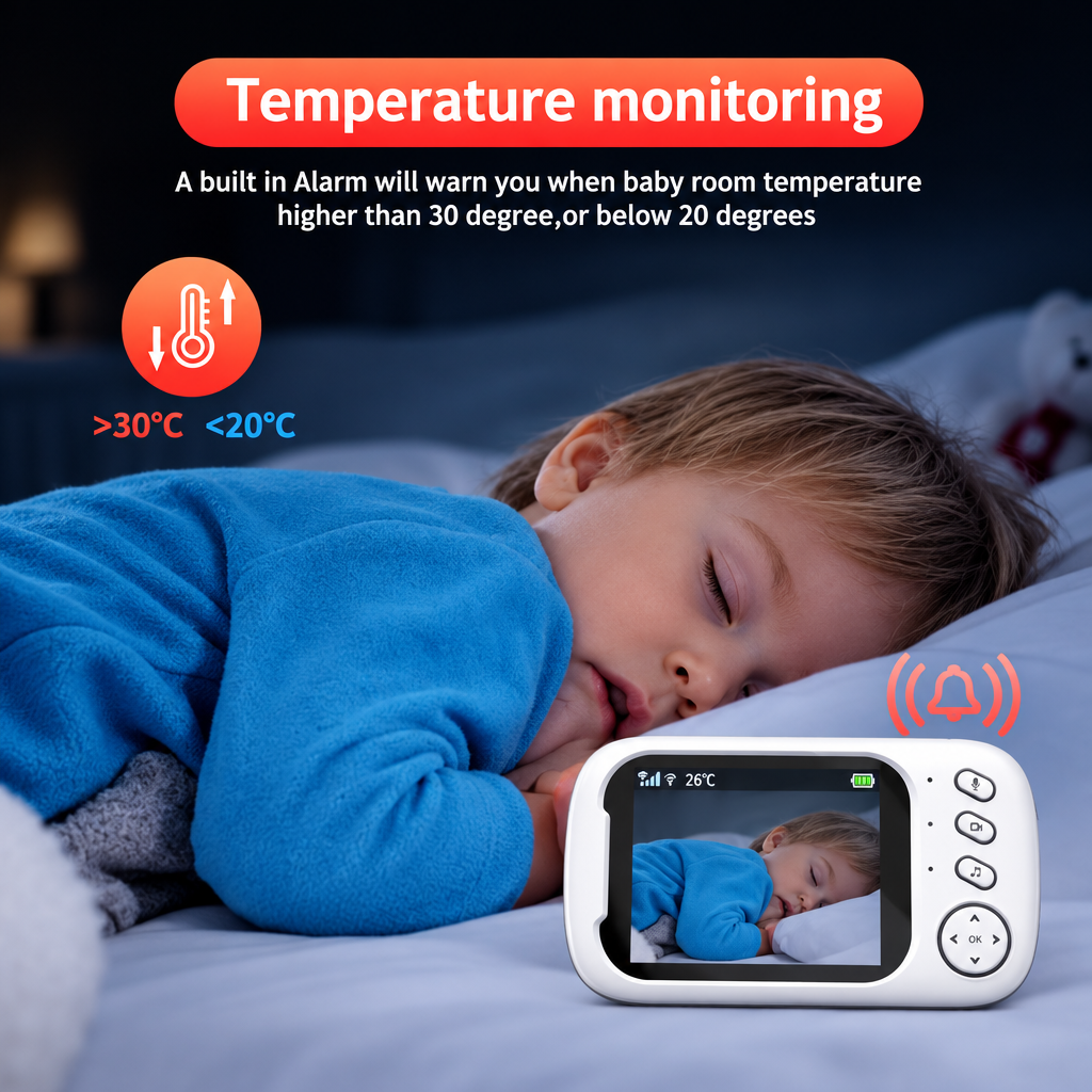 Wireless Video Baby Monitor with Night Vision & Temperature Monitoring