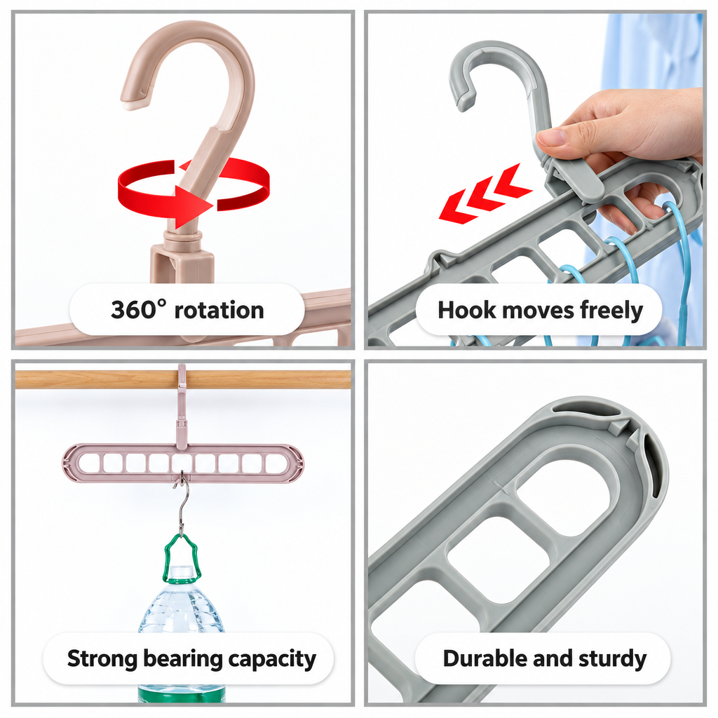 9-Hole Clothes Hanger Space Saving ( 3 Pieces )