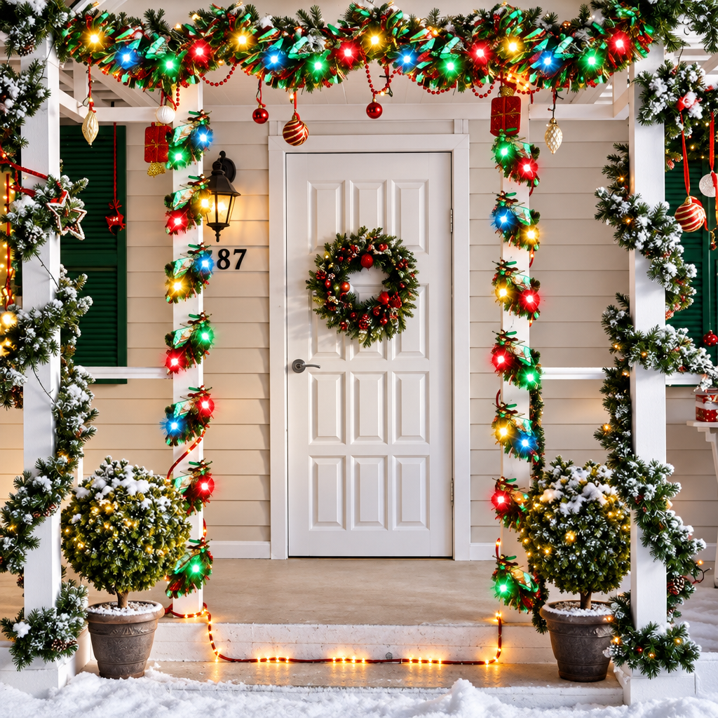 Christmas Shiny Garland With LED Lights