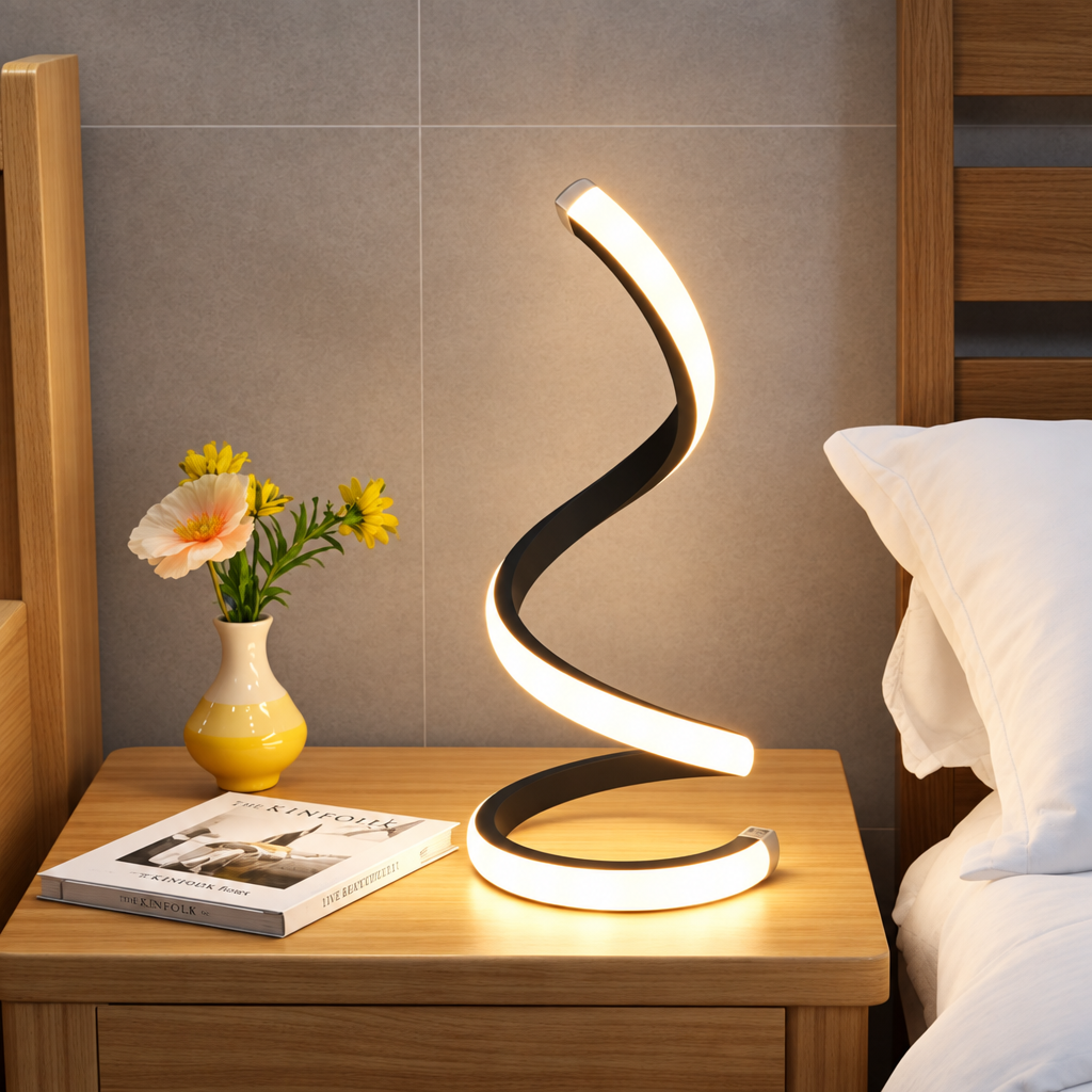 Spiral LED Desk Lamp with 3 Colors