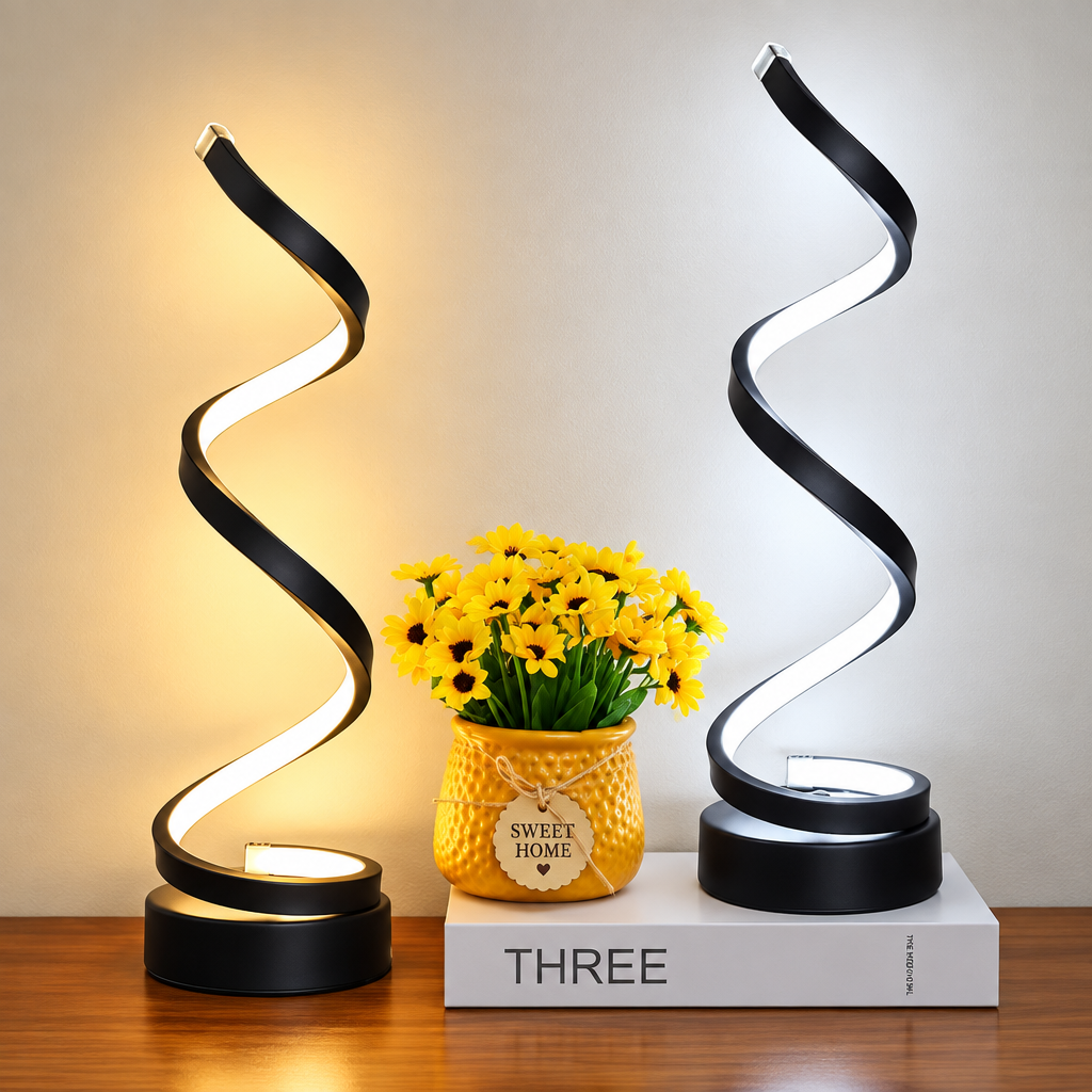 Spiral LED Desk Lamp with 3 Colors