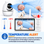 355° Wireless Video Baby Monitor with Night Vision & Temperature Monitoring